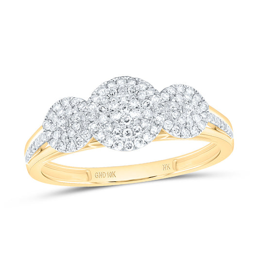 10K Yellow Or White Gold 3/8Cttw Natural Diamond Nk Fashion Round Ring