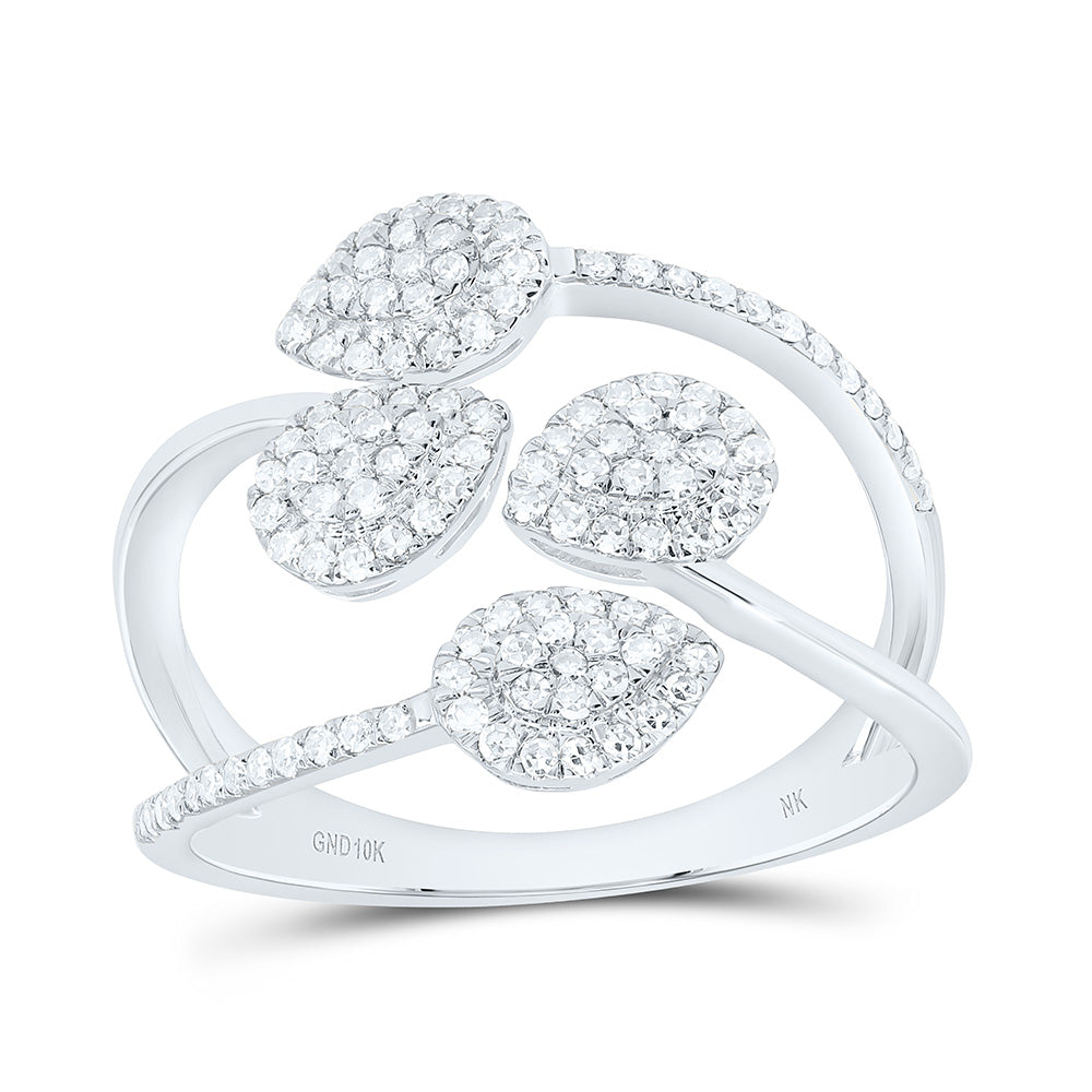 10K Yellow Or White Gold 1/2Cttw Natural Diamond Nk Fashion Pear Ring