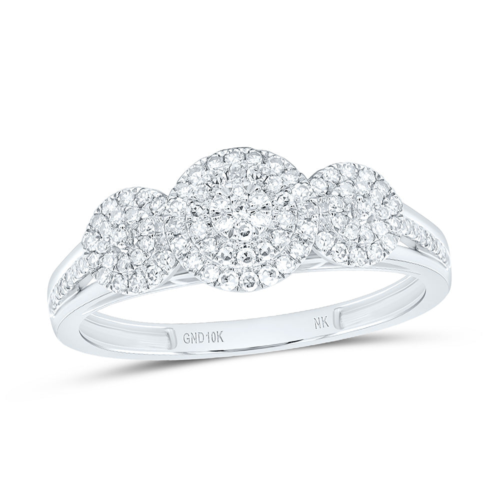 10K Yellow Or White Gold 3/8Cttw Natural Diamond Nk Fashion Round Ring