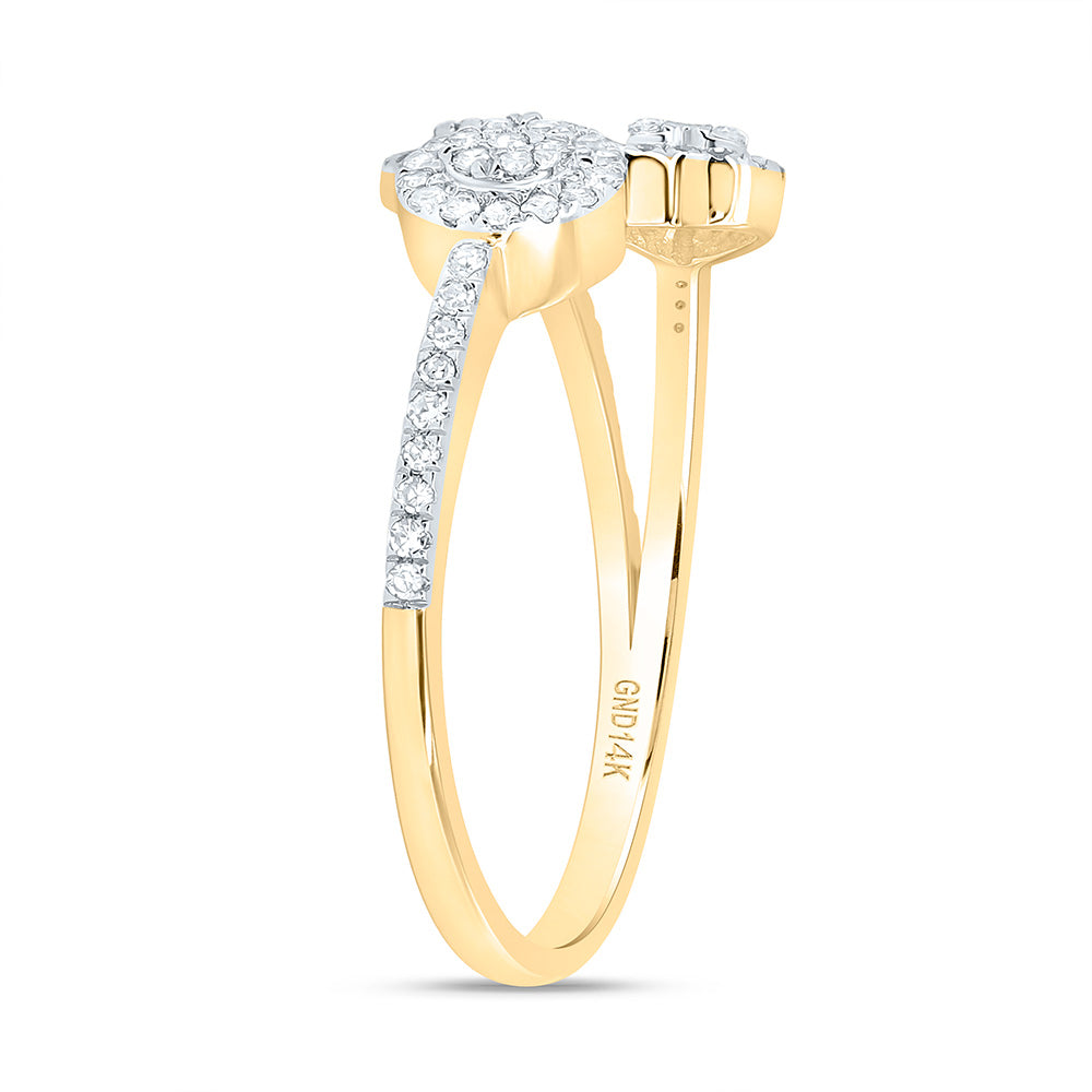 14K Yellow Or White Gold 1/3Cttw Natural Diamond Nk Fashion Ring