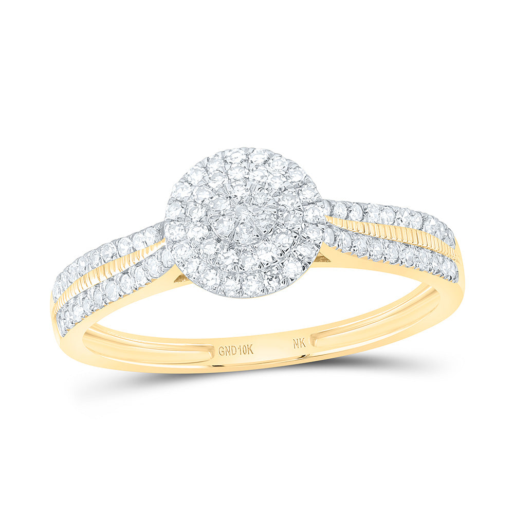 10K Yellow Or White Gold 1/3Cttw Natural Diamond Nk Fashion Round Ring