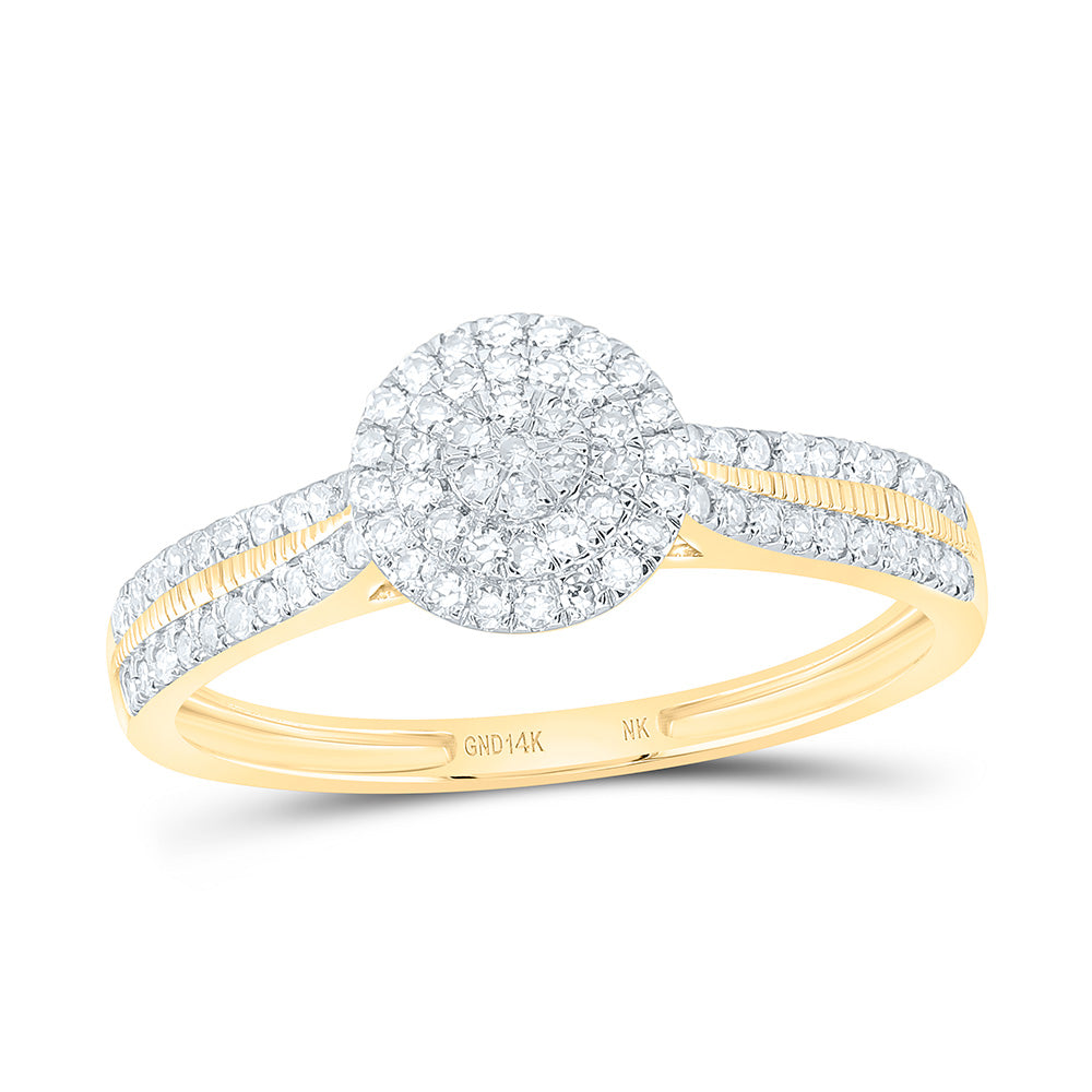 14K Yellow Or White Gold 1/3Cttw Natural Diamond Nk Fashion Round Ring