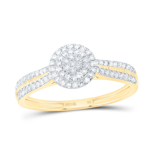 14K Yellow Or White Gold 1/3Cttw Natural Diamond Nk Fashion Round Ring