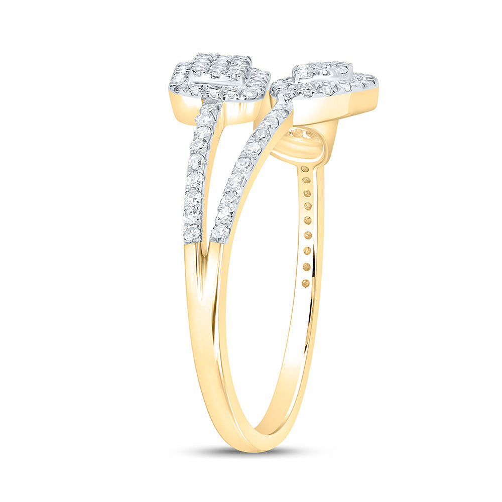 14K Yellow Or White Gold 3/8Cttw Natural Diamond Nk Fashion Ring