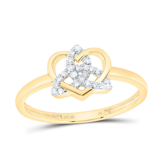 10K Yellow Gold 1/12Cttw Natural Diamond Nk Fashion Heart Ring