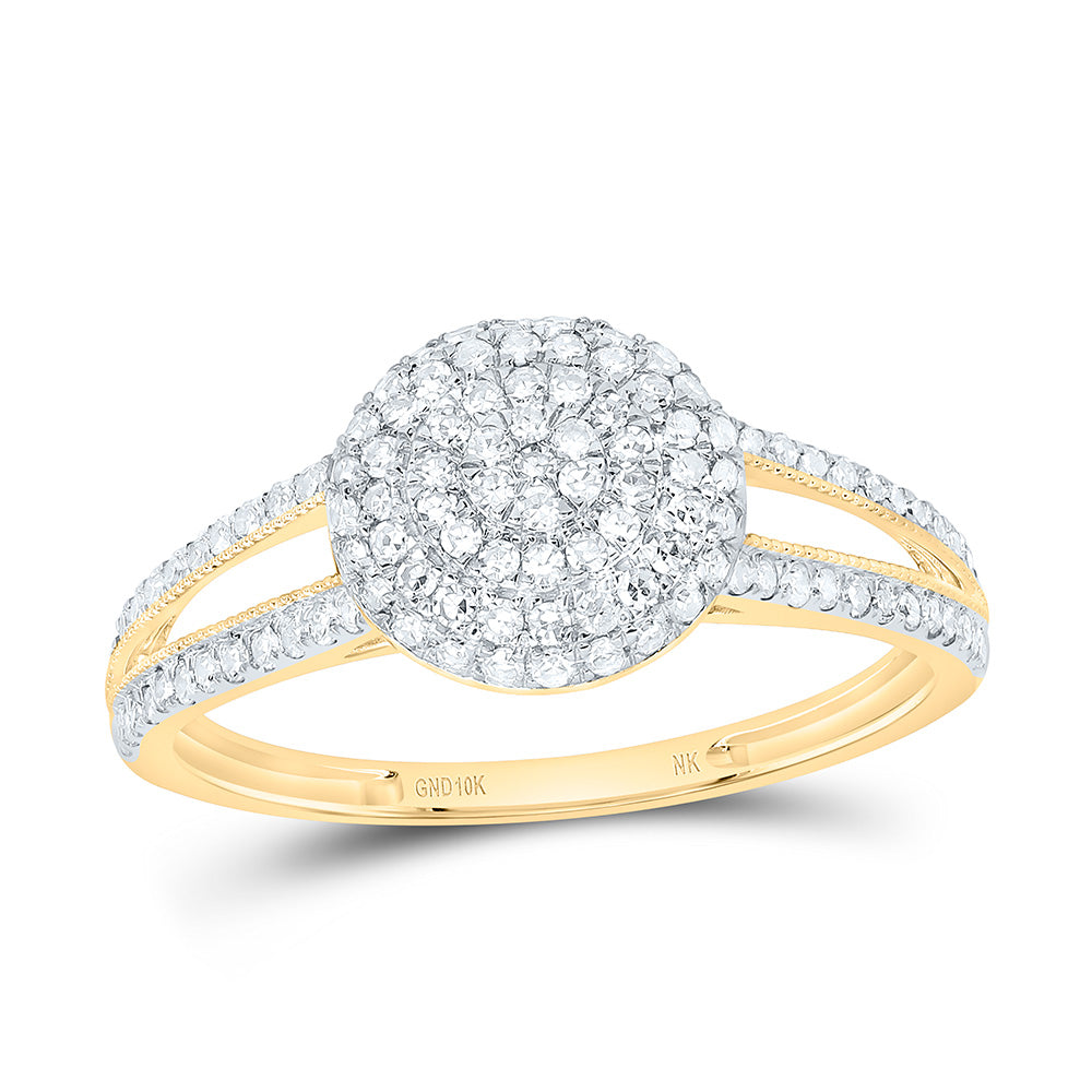 10K Yellow Or White Gold 3/8Cttw Natural Diamond Nk Fashion Round Ring