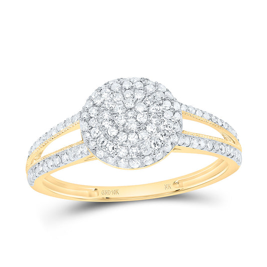 10K Yellow Or White Gold 3/8Cttw Natural Diamond Nk Fashion Round Ring