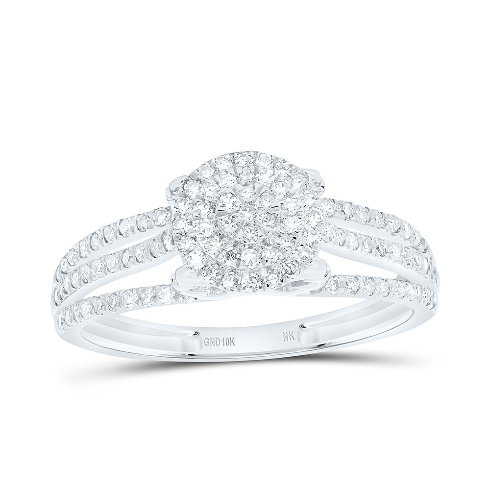 10K Yellow Or White Gold 3/8Cttw Natural Diamond Nk Fashion Round Ring