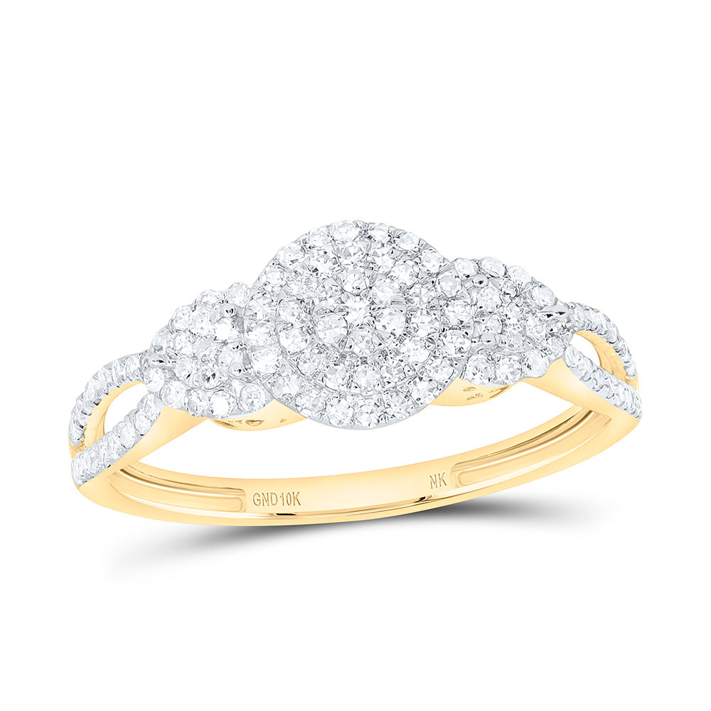 10K Yellow Or White Gold 3/8Cttw Natural Diamond Nk Fashion Round Ring