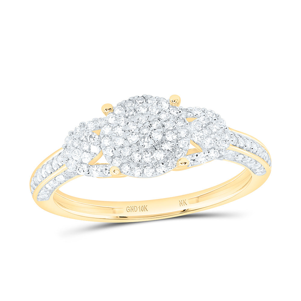 10K Yellow Or White Gold 1/2Cttw Natural Diamond Nk Fashion Round Ring