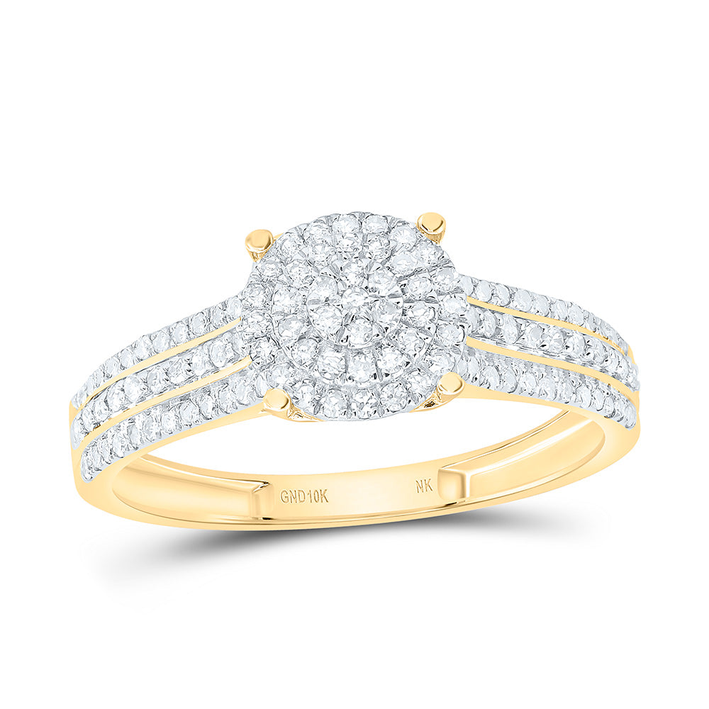 10K Yellow Or White Gold 3/8Cttw Natural Diamond Nk Fashion Round Ring