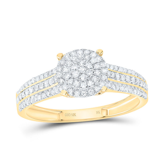 10K Yellow Or White Gold 3/8Cttw Natural Diamond Nk Fashion Round Ring