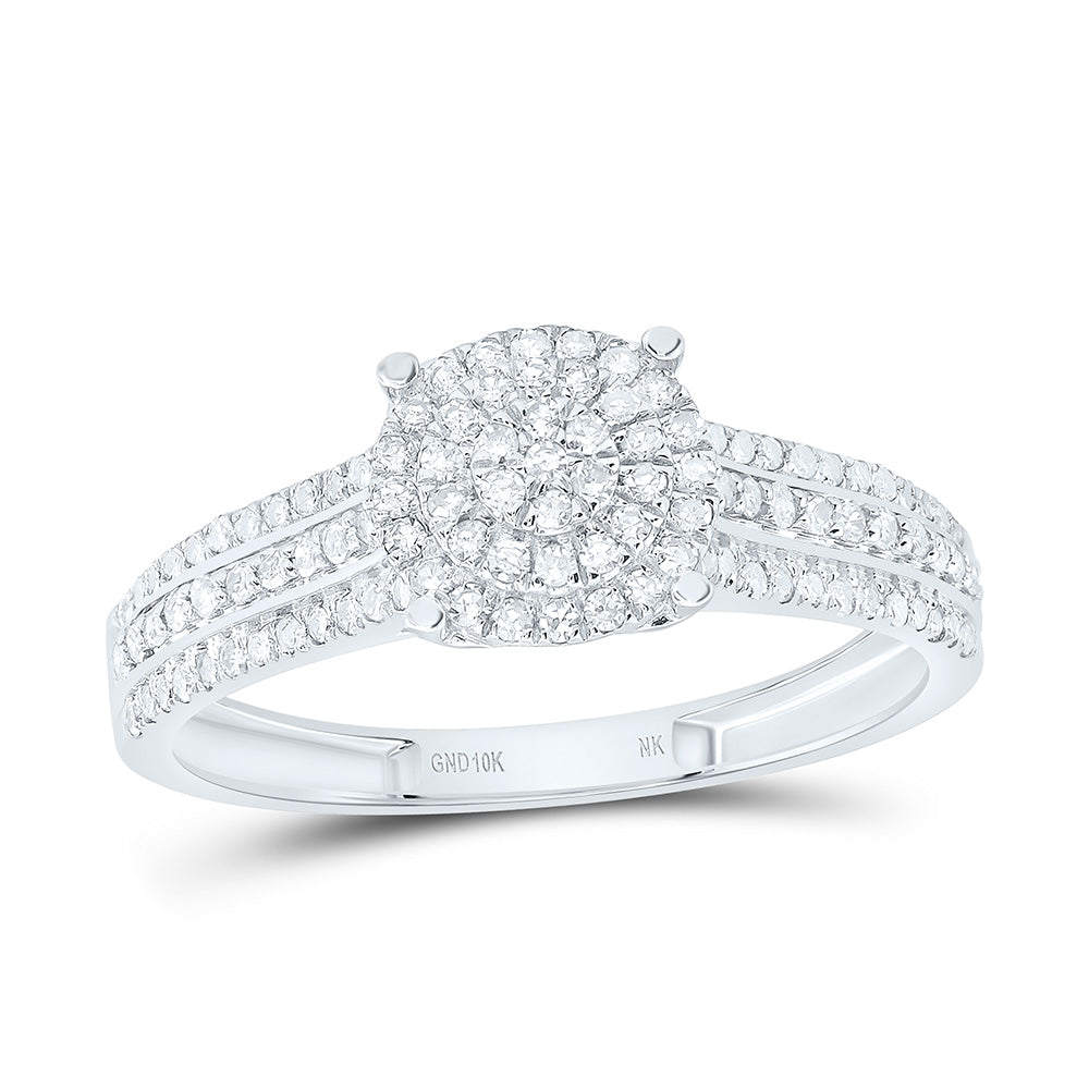 10K Yellow Or White Gold 3/8Cttw Natural Diamond Nk Fashion Round Ring