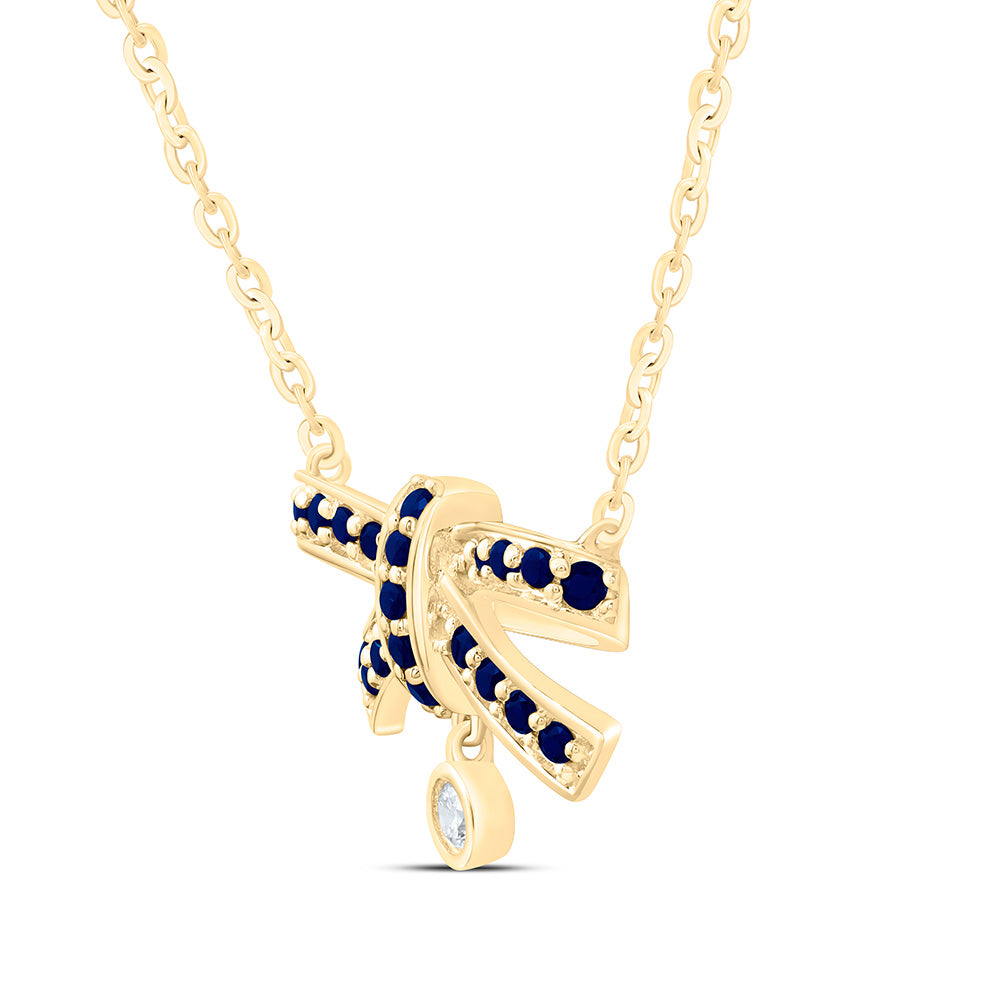 14K Yellow Or White Gold 1/20Cttw Natural Diamond Ana M Round Natural Gem Bow Necklace (18 Inch)