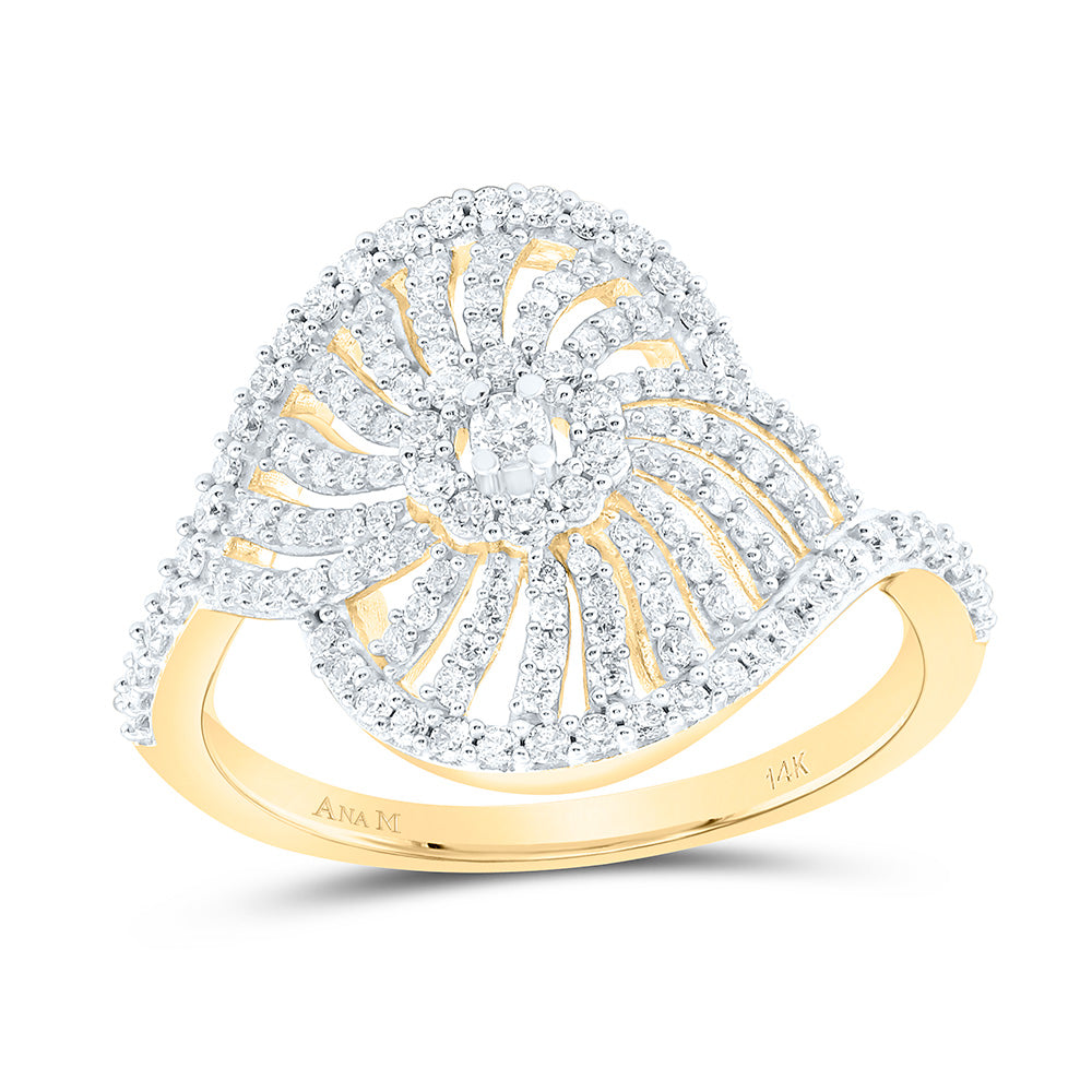14K Yellow Or White Gold 5/8Cttw Natural Diamond Ana M Fashion Ring