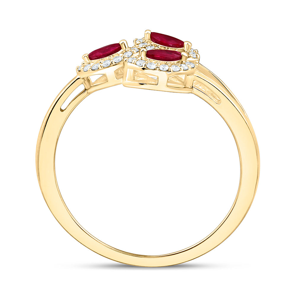 14K Yellow Or White Gold 1/6Cttw Natural Diamond Ana M 1/5Ct Marquise Natural Gem Marquise Ring