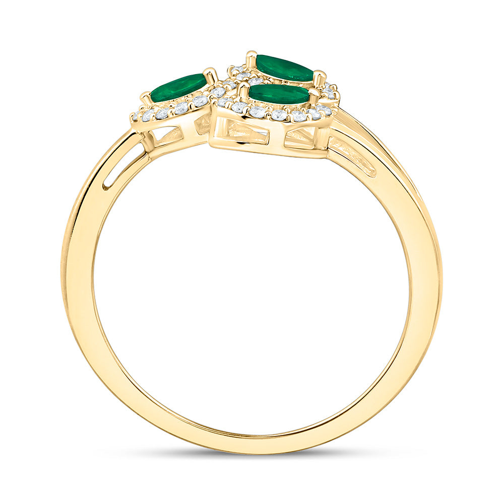 14K Yellow Or White Gold 1/6Cttw Natural Diamond Ana M 1/5Ct Marquise Natural Gem Marquise Ring