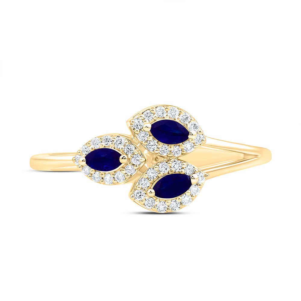 14K Yellow Or White Gold 1/6Cttw Natural Diamond Ana M 1/5Ct Marquise Natural Gem Marquise Ring