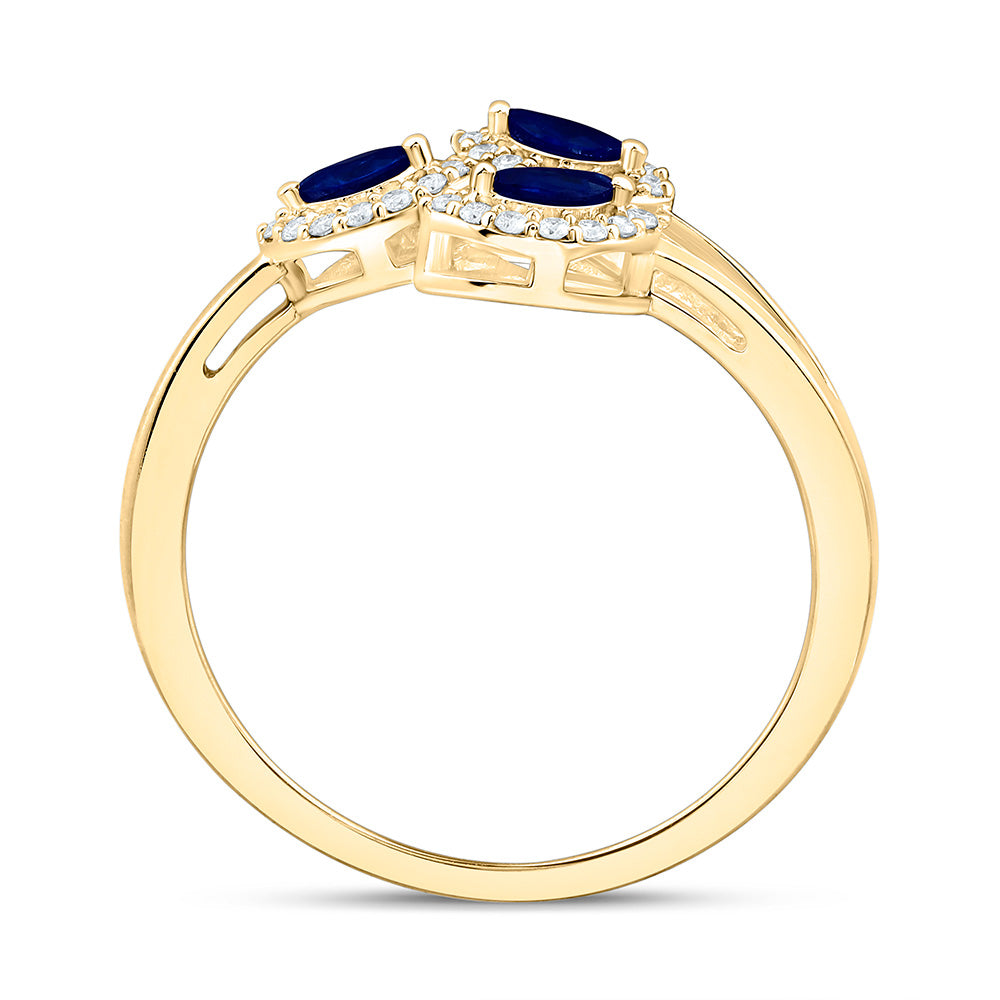 14K Yellow Or White Gold 1/6Cttw Natural Diamond Ana M 1/5Ct Marquise Natural Gem Marquise Ring