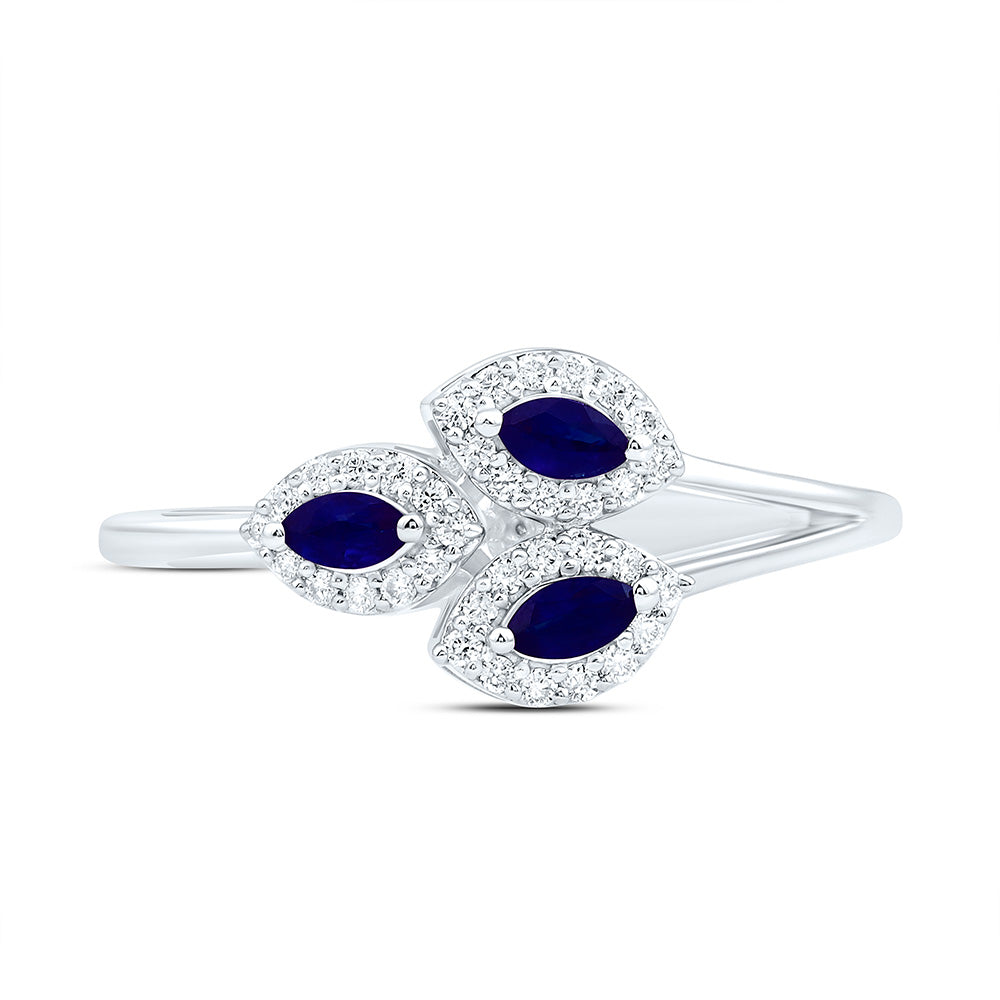 14K Yellow Or White Gold 1/6Cttw Natural Diamond Ana M 1/5Ct Marquise Natural Gem Marquise Ring