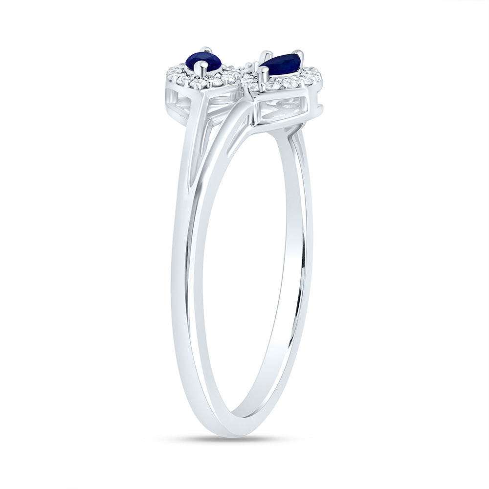 14K Yellow Or White Gold 1/6Cttw Natural Diamond Ana M 1/5Ct Marquise Natural Gem Marquise Ring