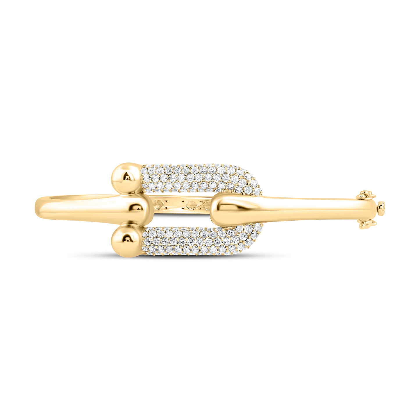 14K Yellow Gold 2Cttw Natural Diamond Ana M Fashion Bangle (65X55Mm)