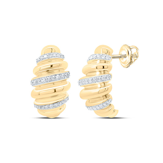 14K Yellow Gold 1/3Cttw Natural Diamond Cn Fashion Croissant Earring