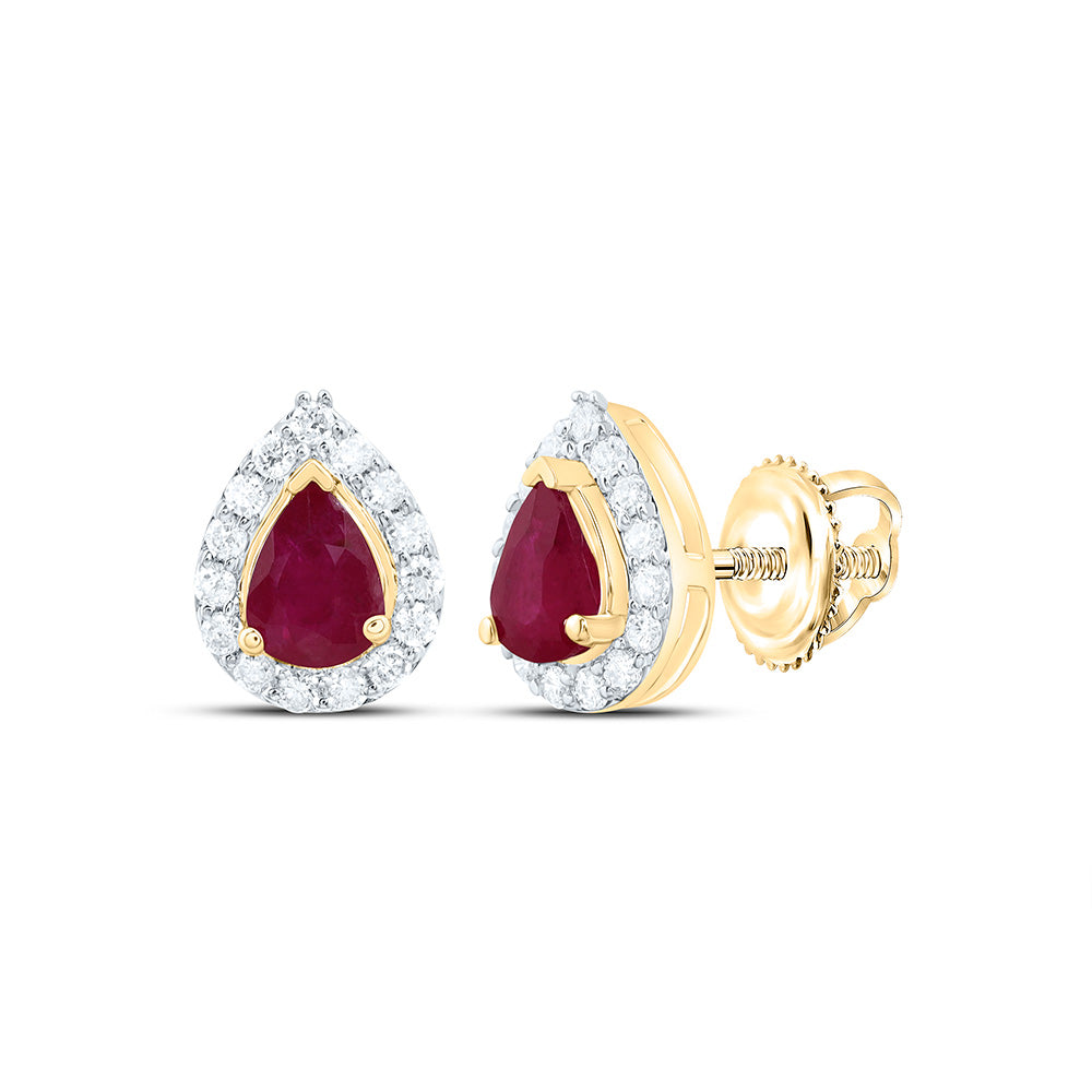 14K Yellow Or White Gold 1/10Cttw Natural Diamond Cn 4X3Mm Pear Natural Gem Pear Earring
