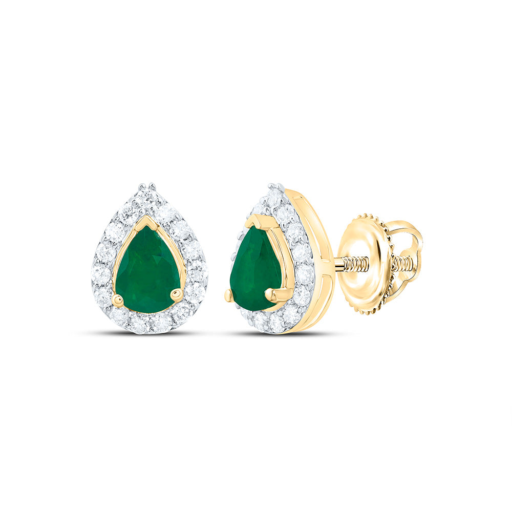14K Yellow Or White Gold 1/10Cttw Natural Diamond Cn 4X3Mm Pear Natural Gem Pear Earring