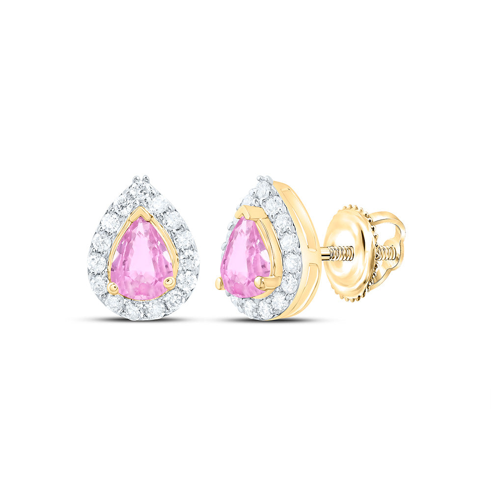 14K Yellow Or White Gold 1/10Cttw Natural Diamond Cn 4X3Mm Pear Natural Gem Pear Earring