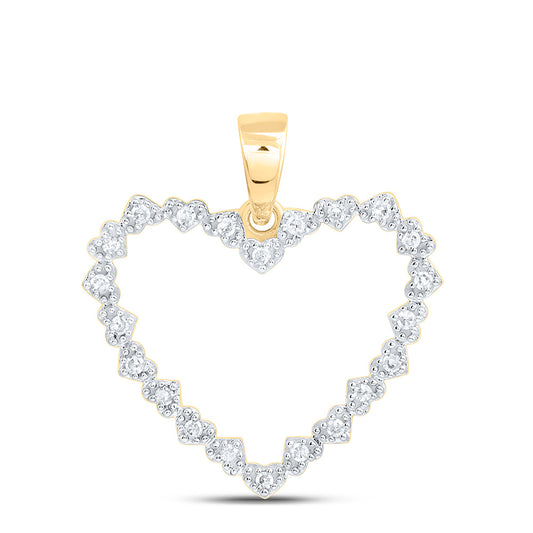10K Yellow Or White Gold 1/10Cttw Natural Diamond P1 Gift Heart Pendant