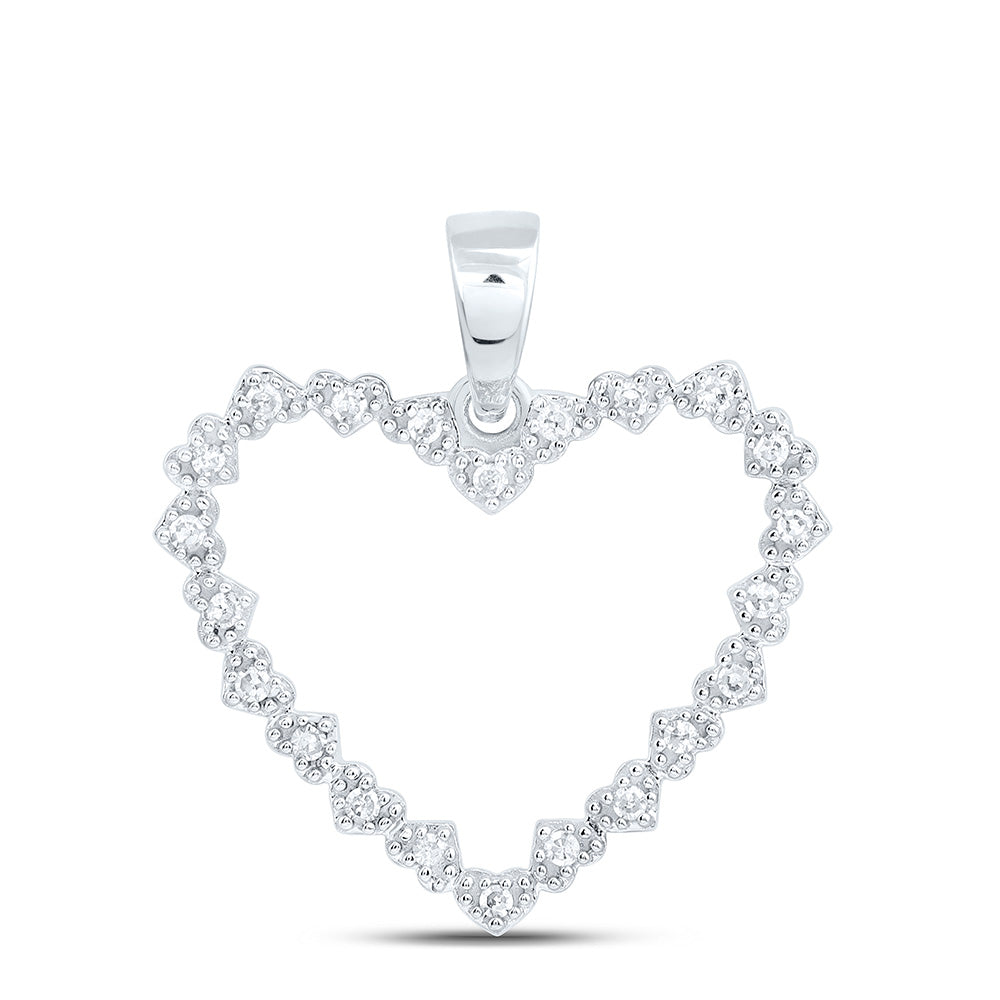 10K Yellow Or White Gold 1/10Cttw Natural Diamond P1 Gift Heart Pendant