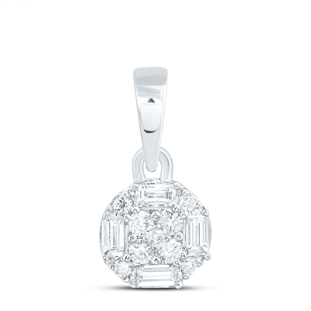 14K Yellow Or White Gold 1/6Cttw Natural Diamond Ana M Fashion Round Pendant
