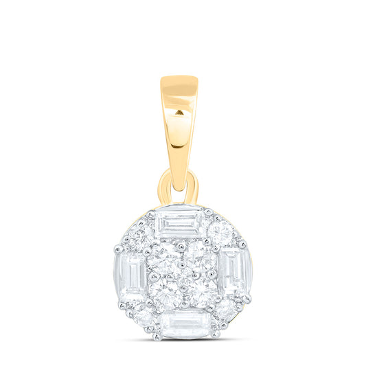 14K Yellow Or White Gold 1/3Cttw Natural Diamond Ana M Fashion Round Pendant