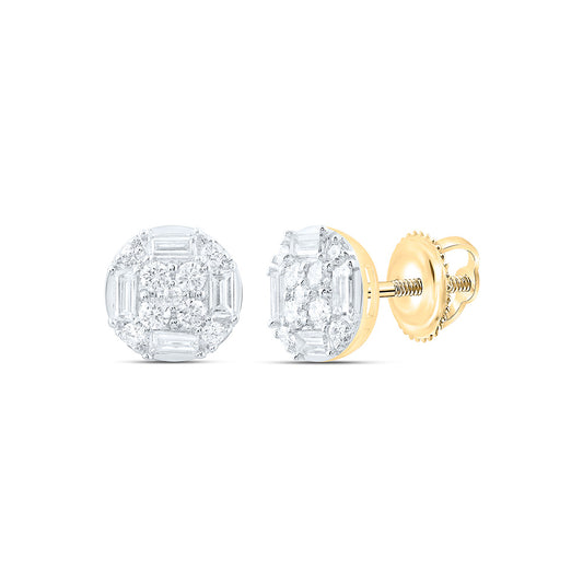 14K Yellow Or White Gold 1/2Cttw Natural Diamond Ana M Fashion Round Earring