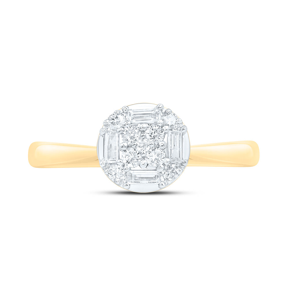 14K Yellow Or White Gold 1/4Cttw Natural Diamond Ana M Fashion Round Ring
