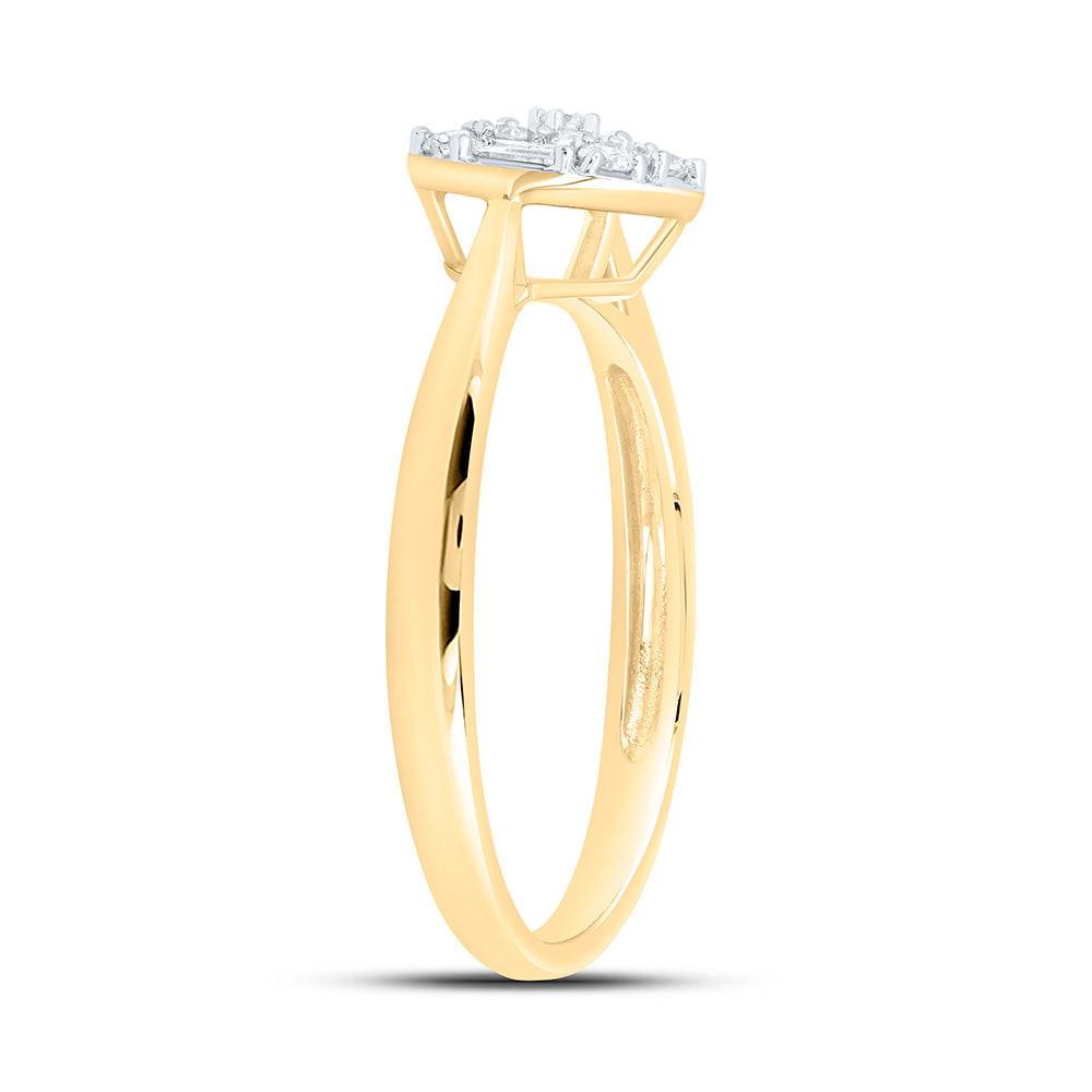 14K Yellow Or White Gold 1/4Cttw Natural Diamond Ana M Fashion Round Ring