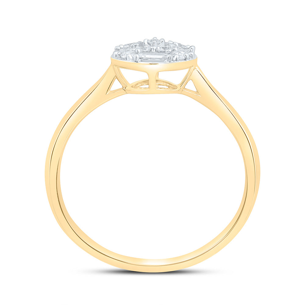 14K Yellow Or White Gold 1/4Cttw Natural Diamond Ana M Fashion Round Ring