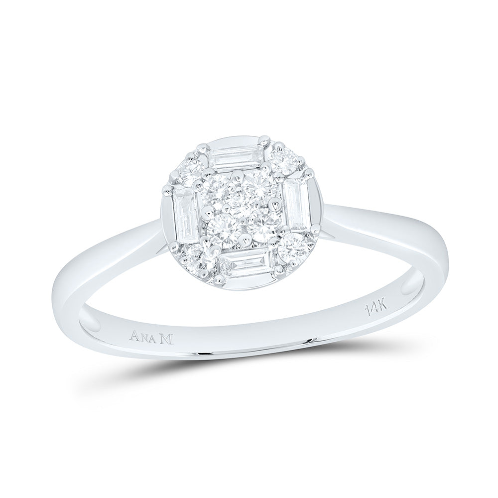 14K Yellow Or White Gold 1/4Cttw Natural Diamond Ana M Fashion Round Ring