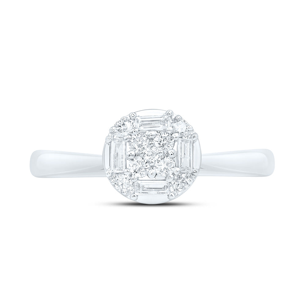14K Yellow Or White Gold 1/4Cttw Natural Diamond Ana M Fashion Round Ring