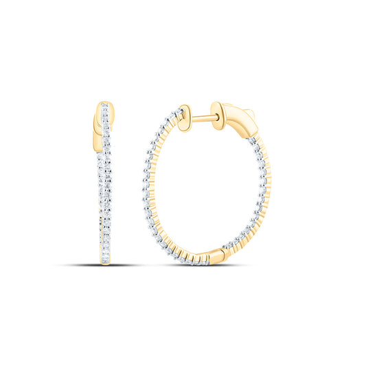 10K Yellow Or White Gold 3/4Ctw Natural Diamond Cn Fashion Hoop Earring