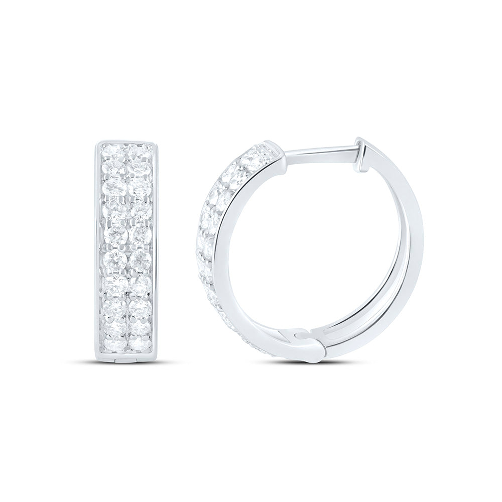 10K Yellow Or White Gold 5/8 Cttw Natural Diamond Cn Fashion Hoop Earring