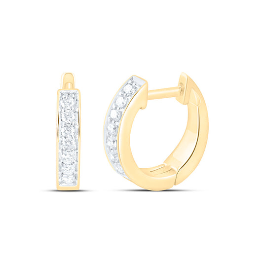 10K Yellow Or White Gold 1/6 Cttw Natural Diamond Cn Fashion Hoop Earring