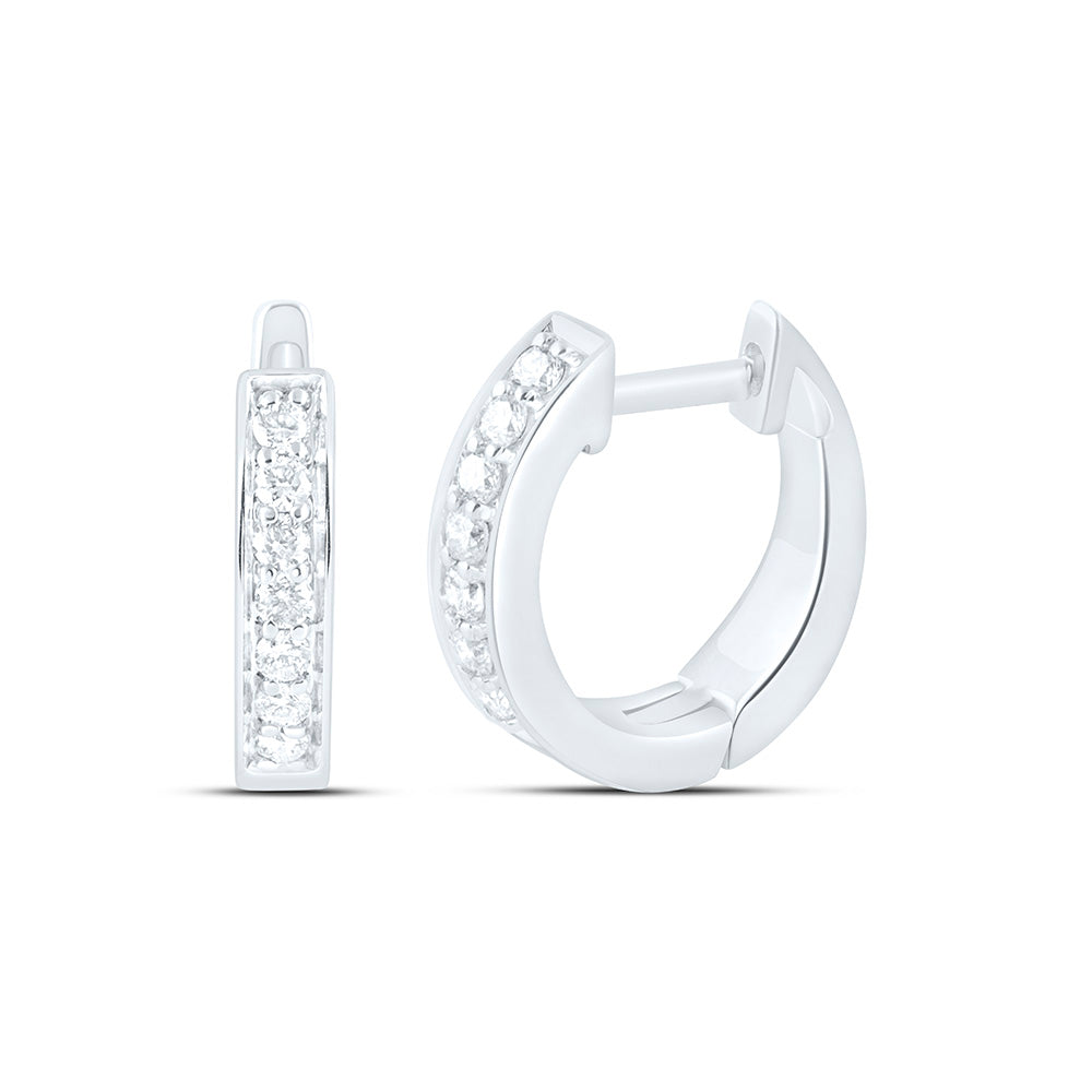 14K Yellow Or White Gold 1/6Ctw Natural Diamond Cn Fashion Hoop Earring