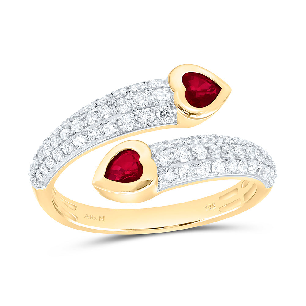 14K Yellow Or White Gold 1/2CTW Natural Diamond 4Mm Heart Ring