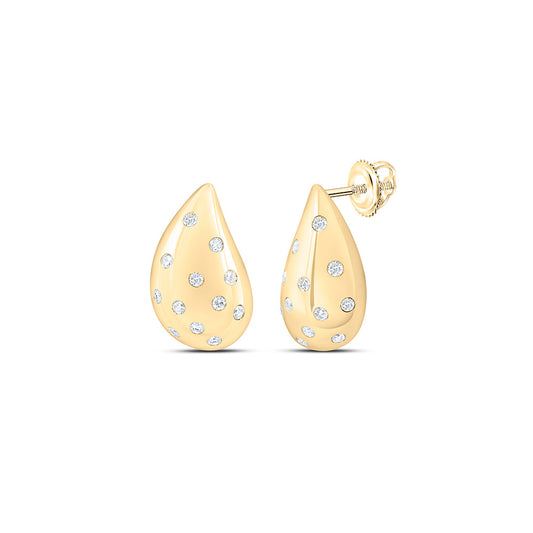 14K Yellow Gold 1/2 Cttw Natural Diamond Ana M Fashion Tear Drop Earring