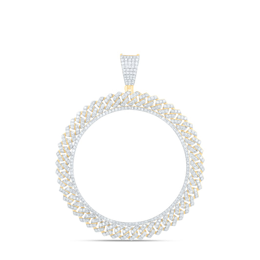 10K Yellow Gold 1 1/3 Cttw Natural Diamond Nk Liberty Coin Bezel Mens Charm