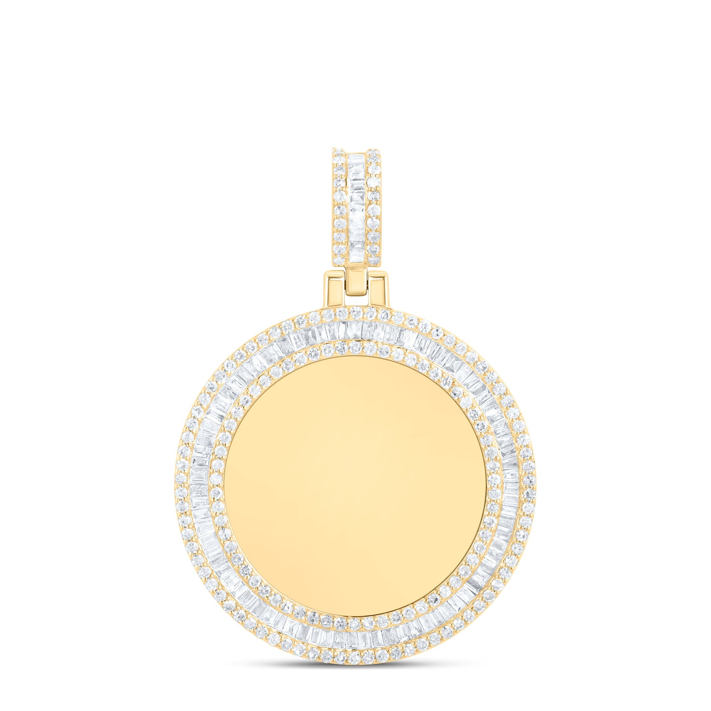 10K Yellow Gold 7/8 Cttw Natural Diamond Nk Memory Mens Charm