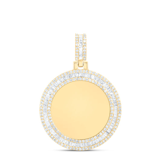 10K Yellow Gold 7/8 Cttw Natural Diamond Nk Memory Mens Charm