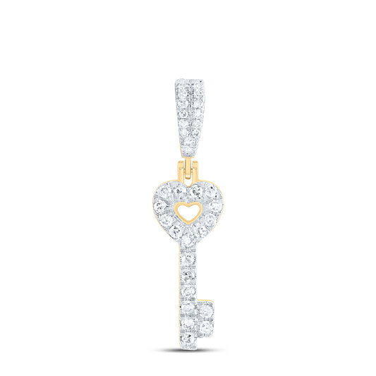10K Yellow Or White Gold 1/6 Cttw Natural Diamond Nk Fashion Key Pendant